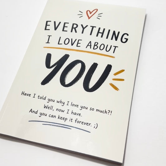 EVERYTHING I LOVE ABOUT YOU: A Heartfelt Fill-in-the-Blank Love Book with Photo Pages & a Surprise Date Night Coupon — Romantic Gifts for Him, Her & Couples